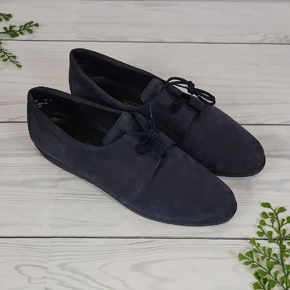 Rockport Suede Lace-Up Loafers Comfort Shoes - Dark Navy Womens Size 9.5